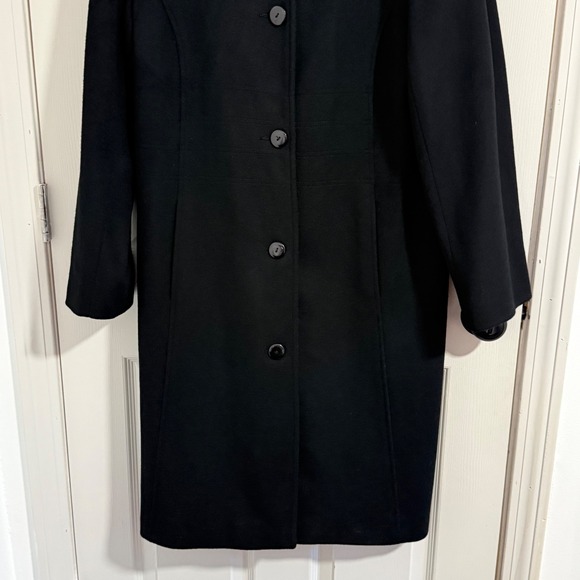 Kristen Blake Lambswool Coat Womens 14 Black Timeless Old Money Quiet Luxury - Picture 5 of 12
